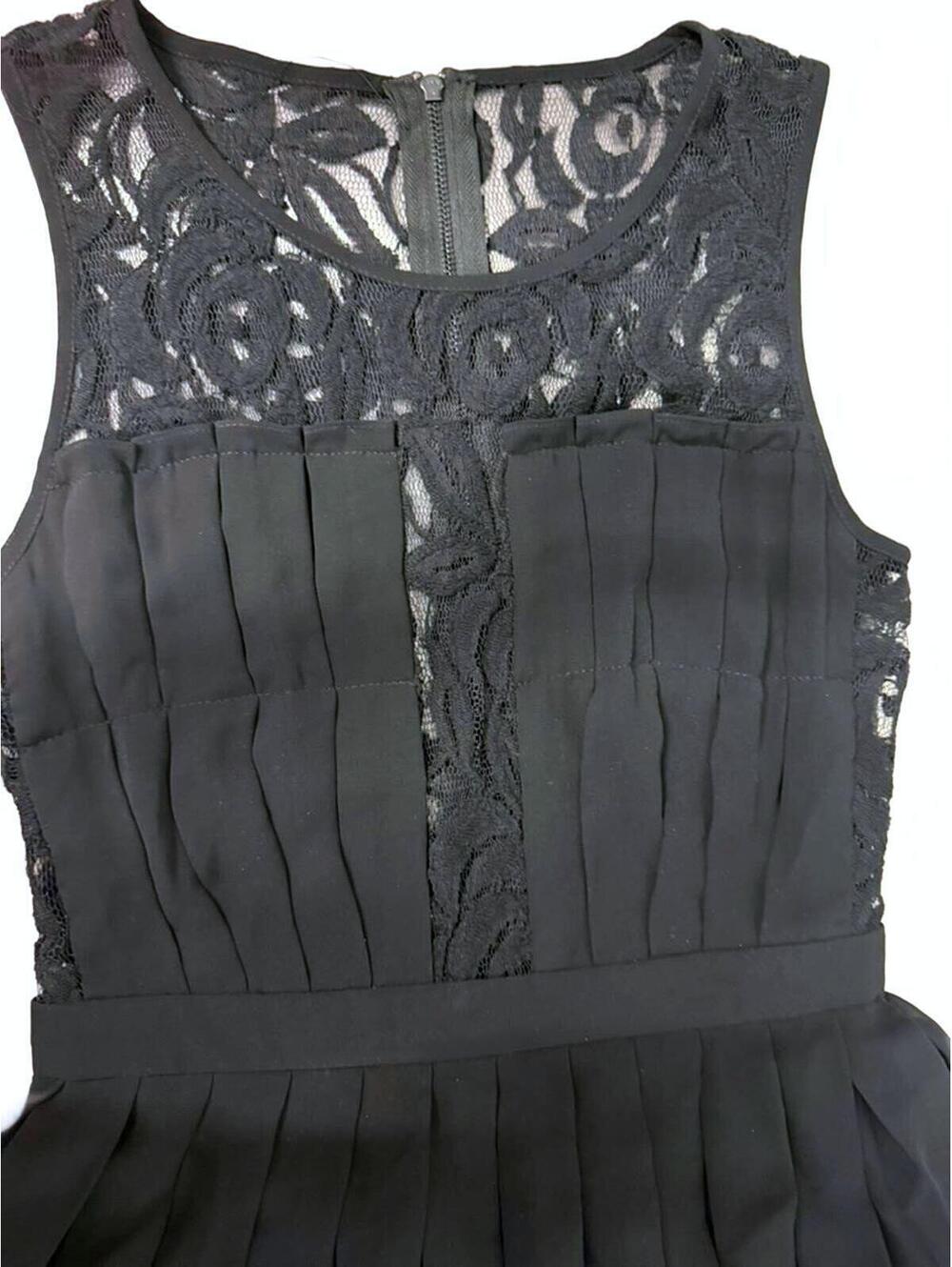 BCBGENERATION 0 XS LITTLE BLACK DRESS LACE CHIFFON SHORT SEMI FORMAL NWOT